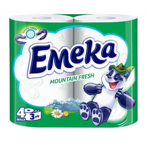 ЕМЕКА FRESH AROMA Тоалетна хартия 3 пласта MOUNTAIN FRESH, 4 бр.