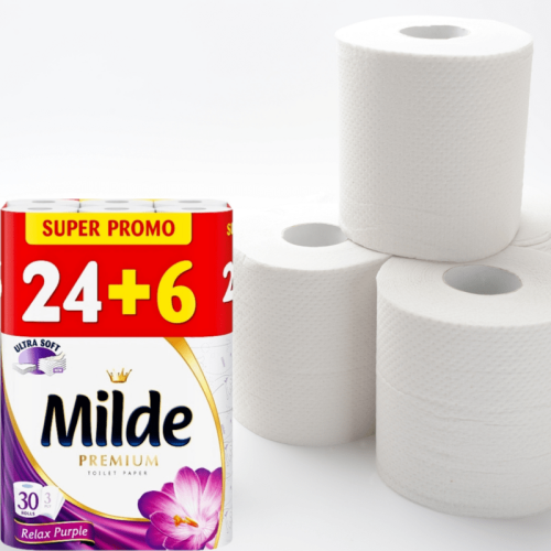 Тоалетна хартия Milde Relax Purple, 30 ролки