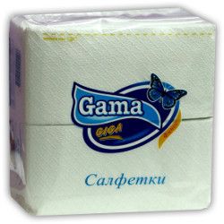 Салфетки Gama 33/33см 100 бр. сгънати, бели