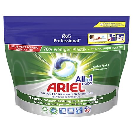 Капсули за пране Ariel Professional Universal +, 60 пранета