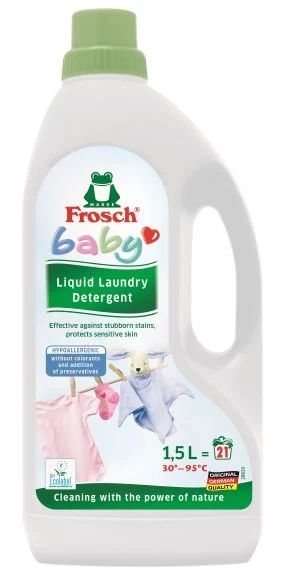 FROSCH BABY Течен перилен препарат за бебешки дрехи за 21 пранета, 1.5 л.