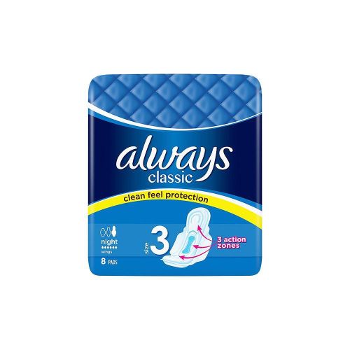 Дамски превръзки Always Classic Maxi Night, 8 pads.