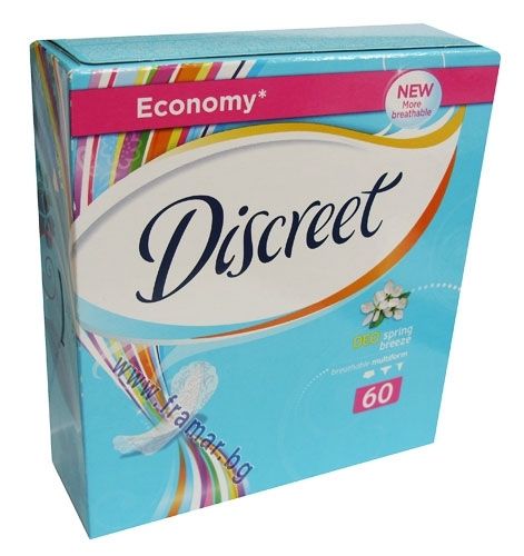 Discreet Deo Spring Breeze Ежедневни дамски превръзки морски бриз 60 бр